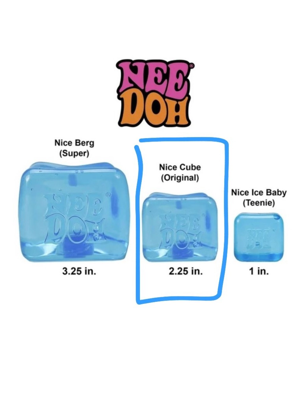 NeeDoh SET X 2 Nice Cube Super Solid Squish - Pink & Blue - Picture 4 of 6